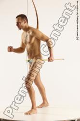 Nude Fighting Man White Slim Short Brown Multi angles poses Realistic